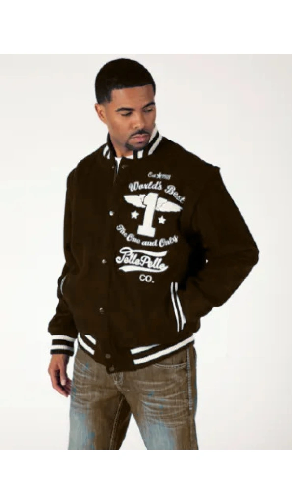 Pelle Pelle Brown World Best Men Varsity Jacket