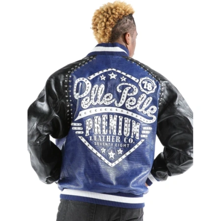 Pelle Pelle Dark Blue Premium Leather Jacket | Men Jacket view 2