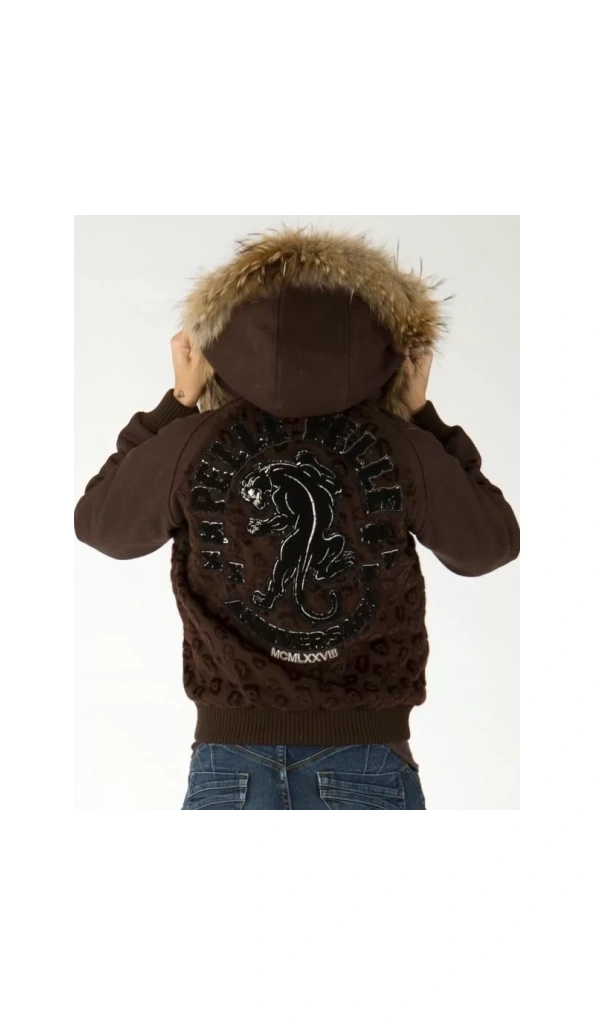 Pelle Pelle Dark Brown Cheetah Print Wool Jacket