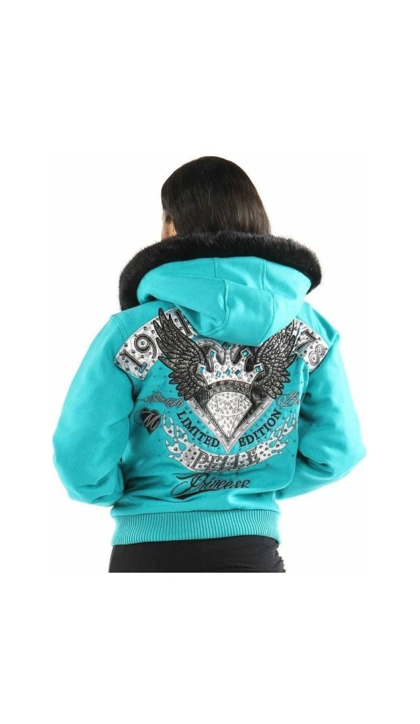 Pelle Pelle Women Princess Fur Hood Wool Jacket
