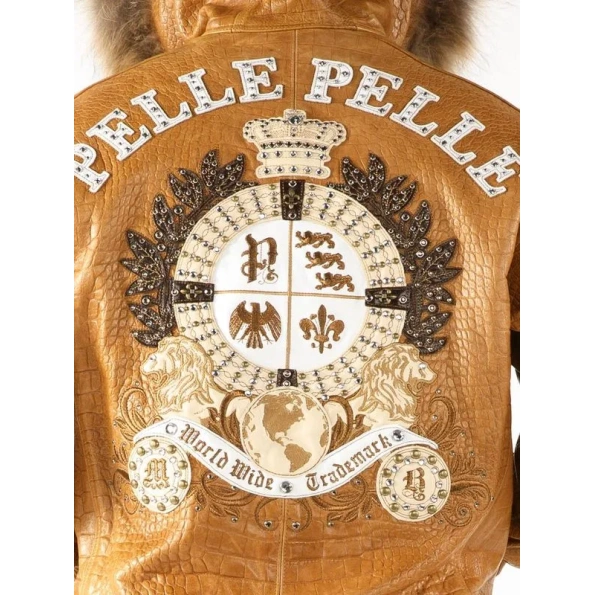 Pelle Pelle Brown MB Fur Hood Leather Jacket | Men Jacket view 2