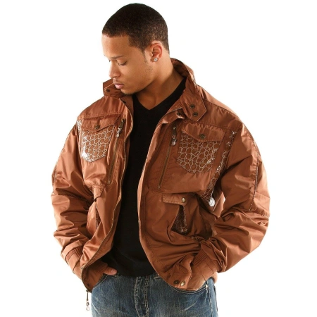 Pelle Pelle Brown Polyester Jacket | Men Jacket view 2