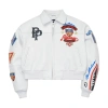 Pelle Pelle White American Bruiser Plush Womens Crop Jacket