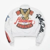 Pelle Pelle White American Bruiser Plush Womens Crop Jacket