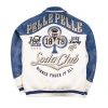 Pelle Pelle Winner Takes All Soda Club White and Blue Jacket