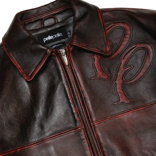 Two Tone Pelle Pelle Jacket Black & Red