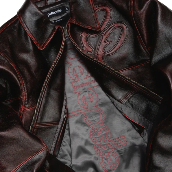Two Tone Pelle Pelle Jacket Black & Red