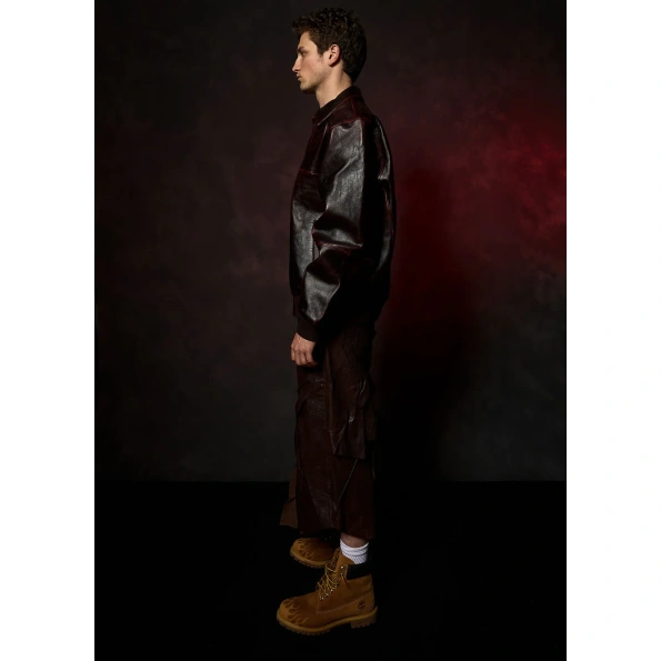 Two Tone Pelle Pelle Jacket Black & Red