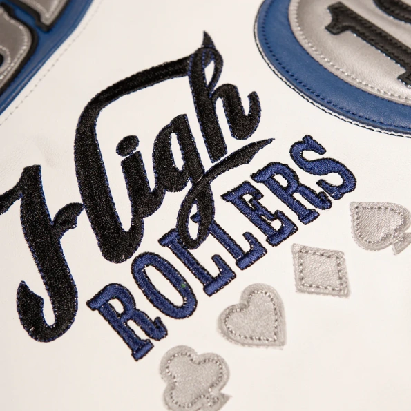 Pelle Pelle Winner Takes All Soda Club White and Blue Jacket