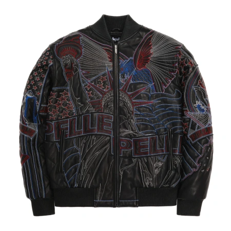pelle pelle america quilted black leather jacket
