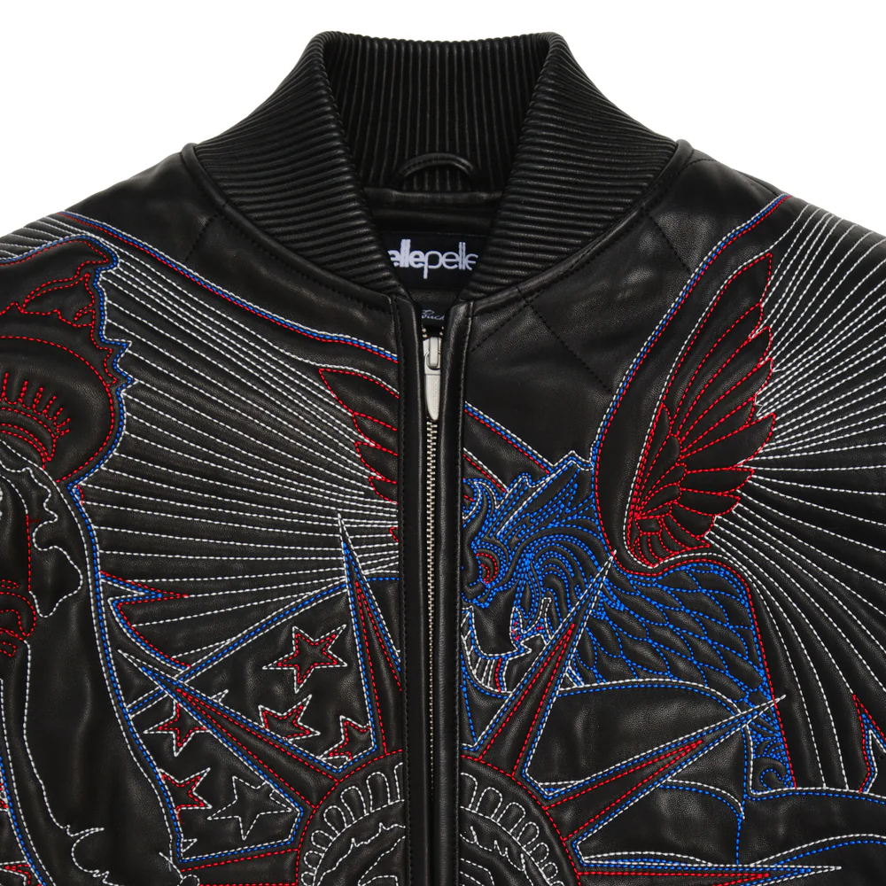Pelle Pelle America Quilted Black Leather Jacket view 3