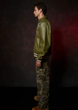 Pelle Pelle Stars and Stripes Olive Leather Jacket view 7