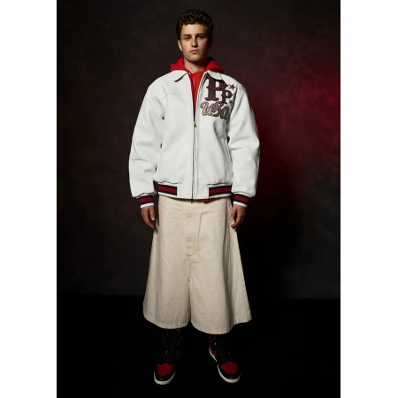 Pelle Pelle Stars and Stripes White Leather Jacket view 7