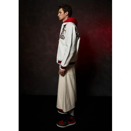 Pelle Pelle Stars and Stripes White Leather Jacket view 9